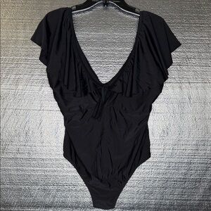 Elegant Black Women's One-Piece Swimsuit